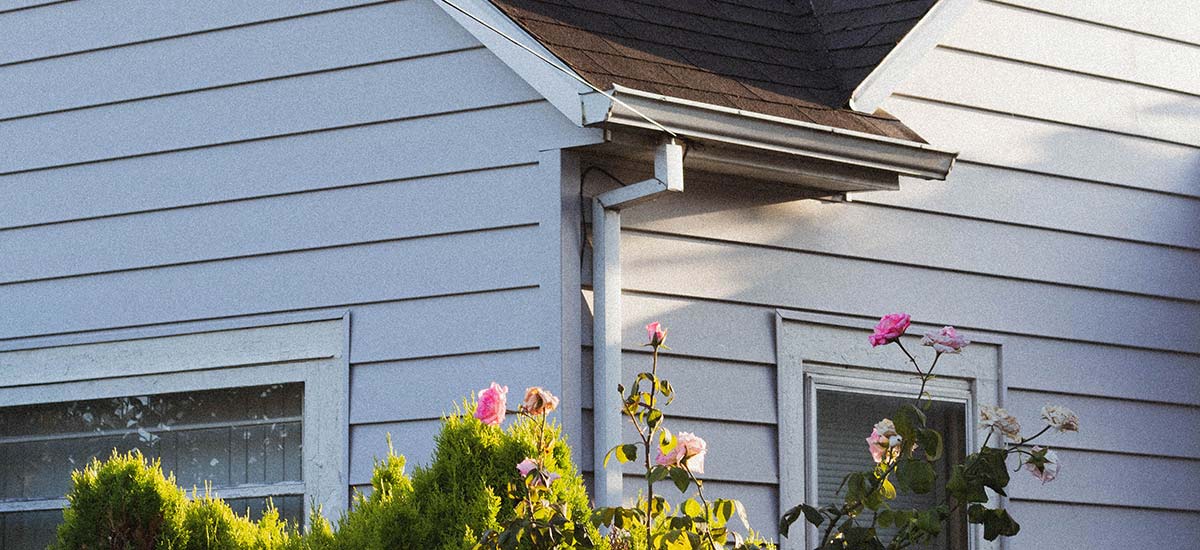 side of house with gutters