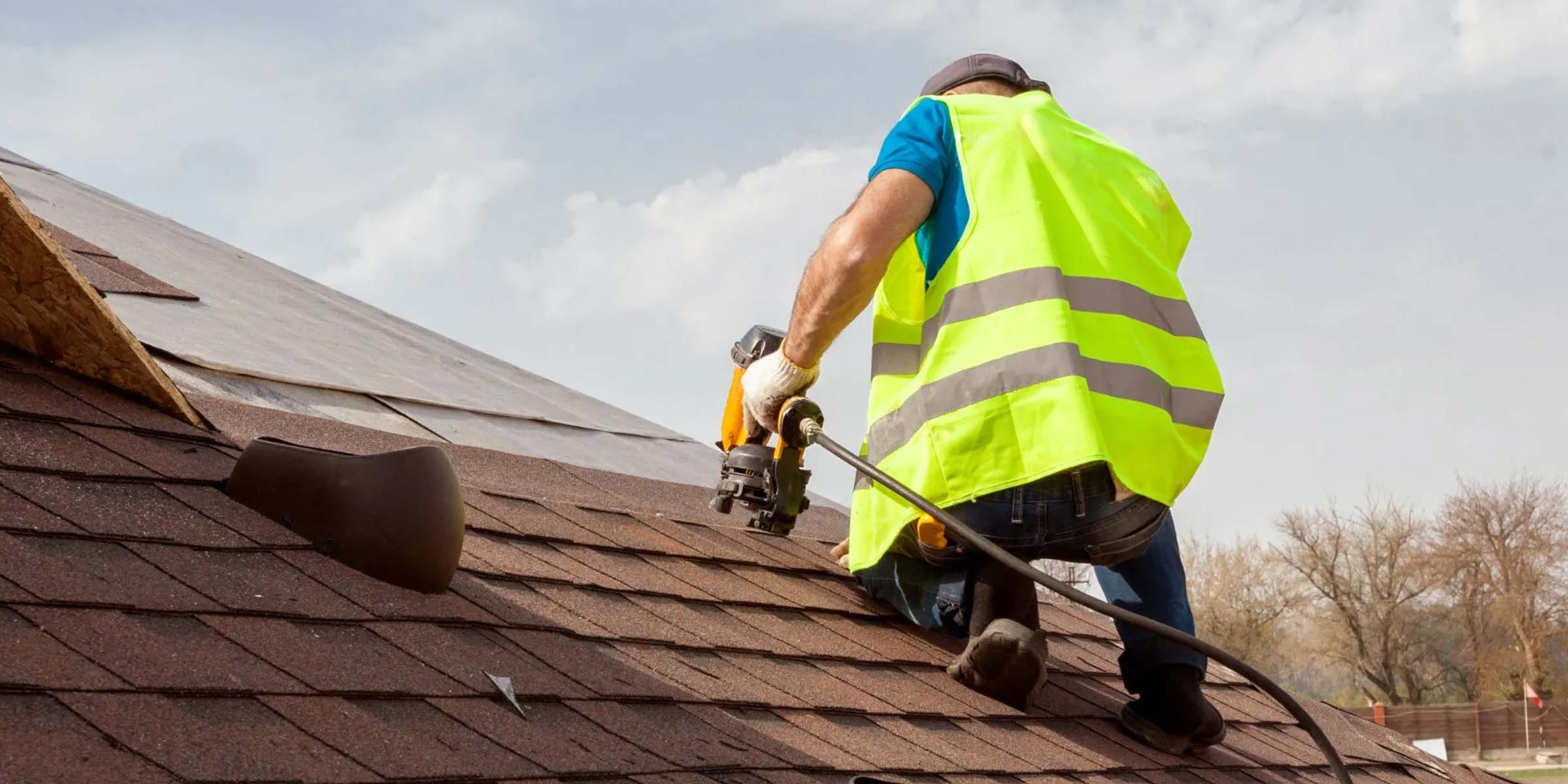 using nail gun on roof shingles