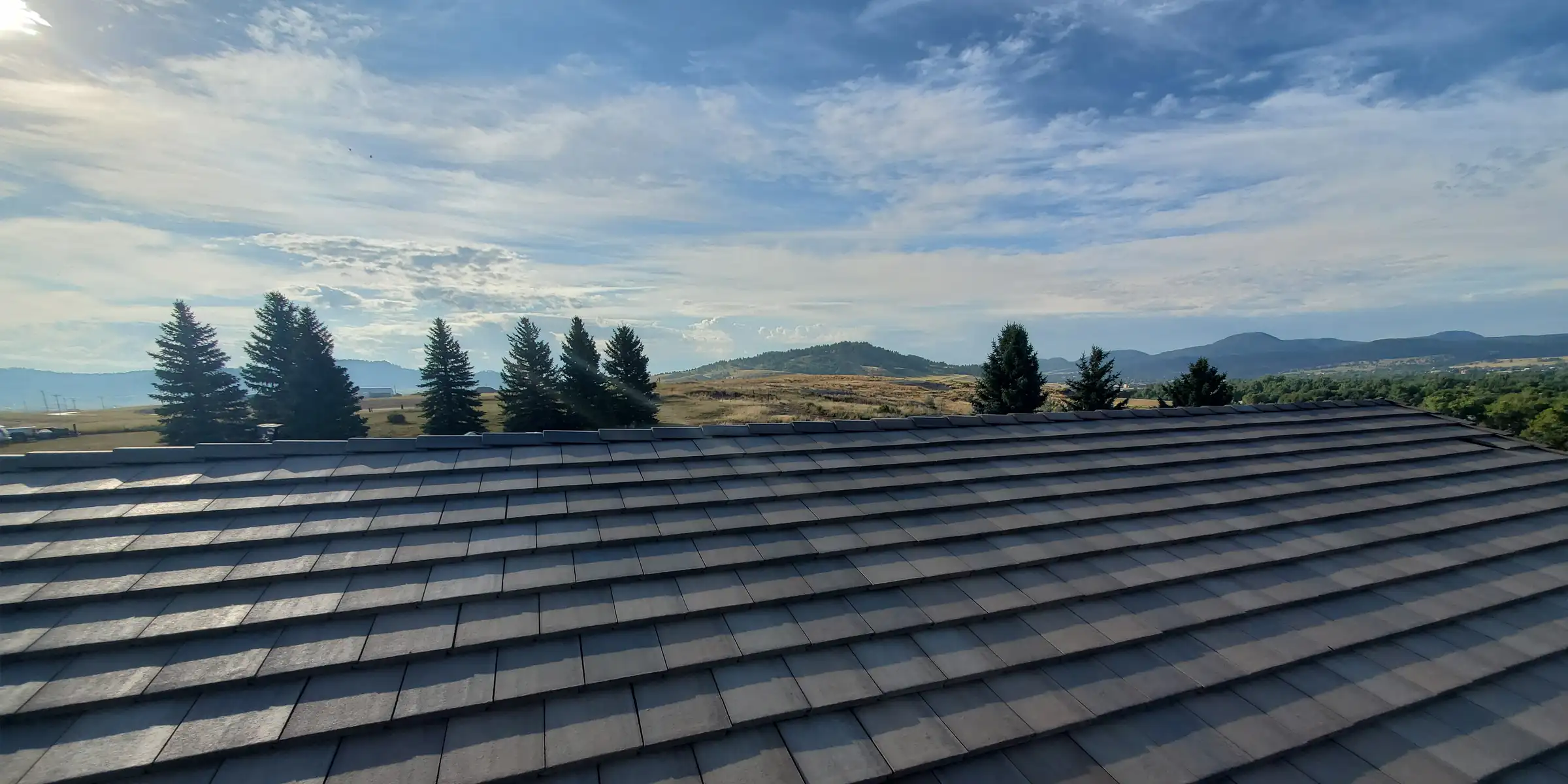 roof with hills in background