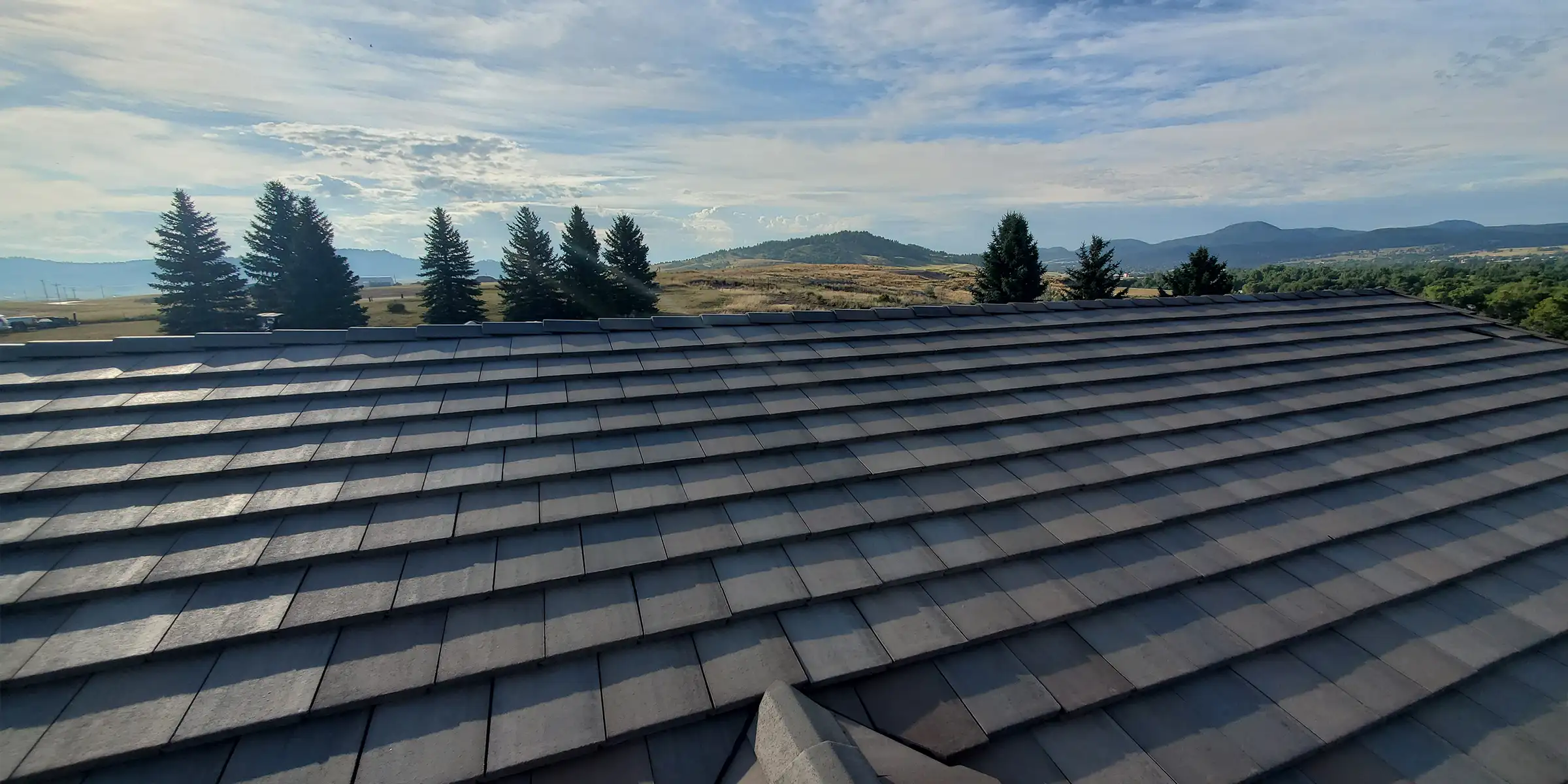 roof with hills in background